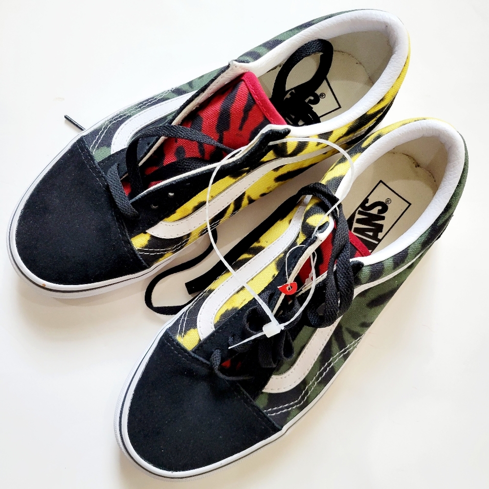 New Vans Tiedye  Black Dark Green and Yellow